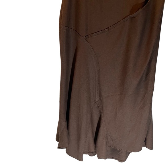 Crea Concept Brown Maxi Dress with Asymmetric Hem Avant-Garde Artistic Size Med - Picture 5 of 10